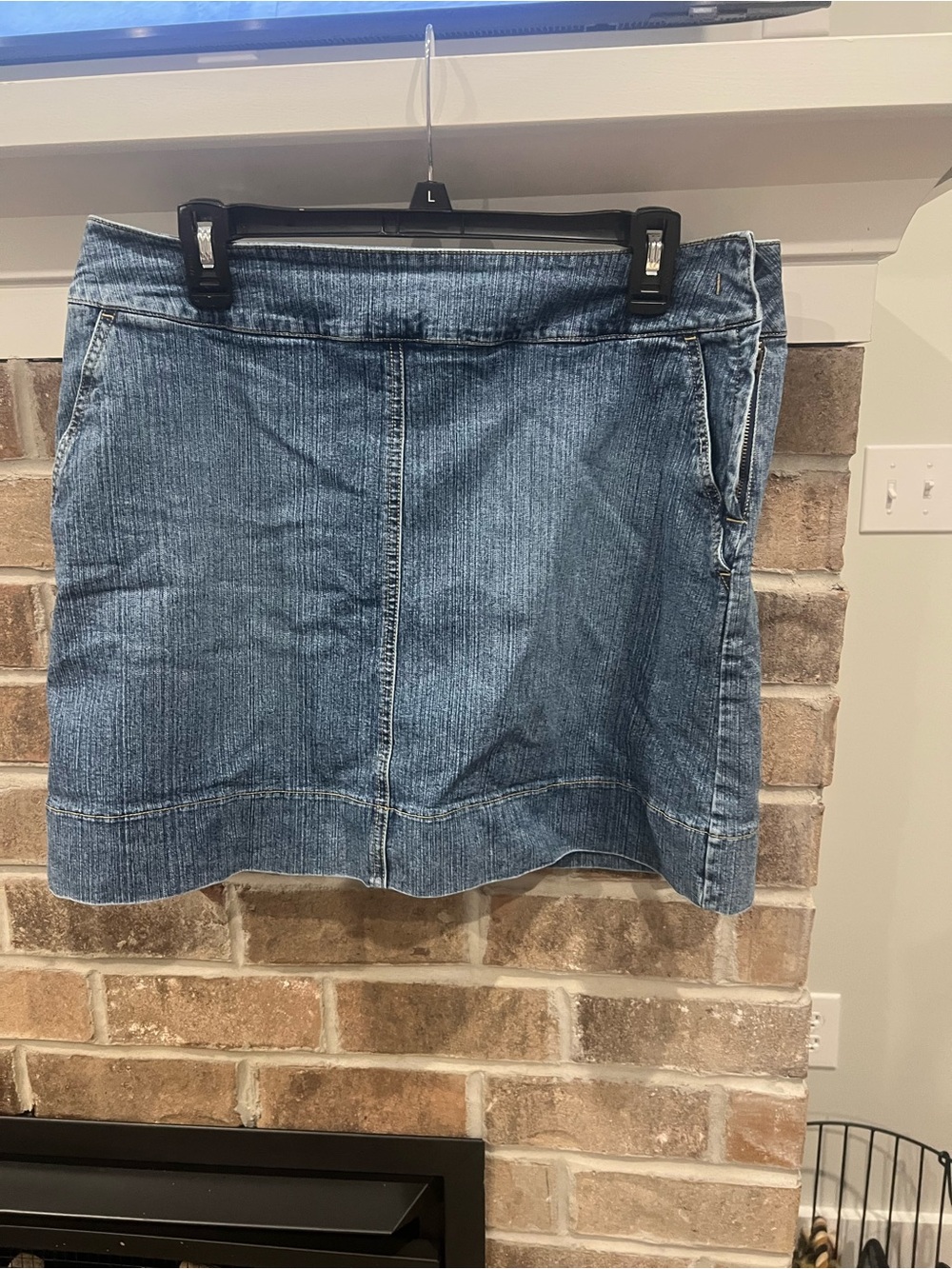 St. John's Bay Denim Mini Skort in Blue